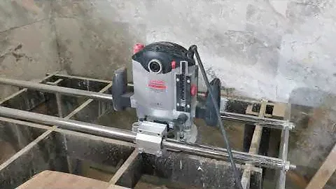 Каретка на фрезер для выравнивания слэбов, рейсмус из фрезера.столрека  #epoxytable #эпоксиднаясмола